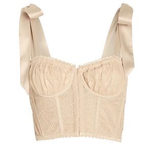Jonathan Simkhai NIGHT lace and satin bustier top